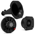 Ficha técnica e caractérísticas do produto Kit Super Tweeter Stw500 100w Rms + Driver Drv-500 100w Rms + Corneta Longa Preta