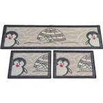 Ficha técnica e caractérísticas do produto Kit Tapetes para Cozinha Sisal Look Pinguim 3 Peças - Rayza
