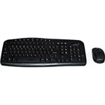 Ficha técnica e caractérísticas do produto Kit Teclado e Mouse Sem Fio e Style RF Leadership 0411 - Preto