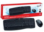 Ficha técnica e caractérísticas do produto Kit Teclado e Mouse Wireless Genius KB-8000X 1200 Dpi