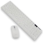 Ficha técnica e caractérísticas do produto Kit Teclado + Mouse Sem Fio Wireless USB Exbom BK-S1000 Branco com Capa Silicone