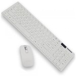 Ficha técnica e caractérísticas do produto Kit Teclado + Mouse Sem Fio Wireless USB Exbom S1000 Branco com Capa Silicone