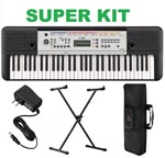 Kit Teclado Musical Arranjador Ypt-260 Yamaha com Fonte + Suporte X + Bolsa + Suporte Partitura