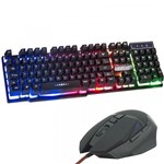 Ficha técnica e caractérísticas do produto Kit Teclado Semi Mecânico + Mouse Gamer Profissional Usb Abnt2 Led Rgb Metal BK-152C GM-601 Preto - Exbom/infokit