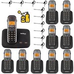 Ficha técnica e caractérísticas do produto Kit Telefone Fixo Sem Fio 2 Linhas com 9 Ramal Bina Headset - Bivolt