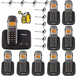 Ficha técnica e caractérísticas do produto Kit Telefone Fixo Sem Fio 2 Linhas com 9 Ramal Bina Headset