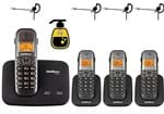 Ficha técnica e caractérísticas do produto Kit Telefone Fixo Sem Fio 2 Linhas com 3 Ramal Bina Headset