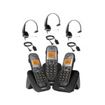 Ficha técnica e caractérísticas do produto Kit Telefone Sem Fio com 2 Ramais Ts 5123 com 3 Headset Ths 50 + Adaptador Intelbras