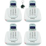 Ficha técnica e caractérísticas do produto Kit Aparelho Telefone Fixo Sem Fio TS 63 V Branco com 3 Rama