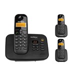 Kit Telefone Sem Fio Digital com Secretária Eletrônica TS 3130 Intelbras + 2 Ramal TS 3111 Intelbras