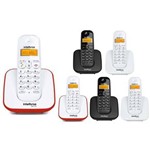 Ficha técnica e caractérísticas do produto Kit Telefone Sem Fio Digital TS 3110 com 5 Ramal Intelbras Branco / Vermelho / Preto