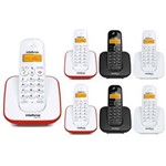 Ficha técnica e caractérísticas do produto Kit Telefone Sem Fio Digital TS 3110 com 6 Ramal Intelbras Branco / Preto / Vermelho