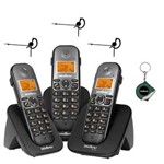 Ficha técnica e caractérísticas do produto Kit Telefone Sem Fio 2 Ramais TS 5123 Bina 3 Fones Intelbras - Bivolt