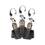 Ficha técnica e caractérísticas do produto Kit Telefone Sem Fio 2 Ramais TS 5123 + 3 Headset - Bivolt