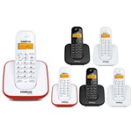 Ficha técnica e caractérísticas do produto Kit Telefone Sem Fio Ts 3110 + 5 Ramal Intelbras Branco , Preto e Vermelho