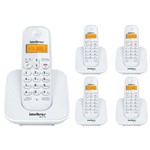 Ficha técnica e caractérísticas do produto Kit Telefone Sem Fio Ts 3110 com 4 Ramal Adicional TS 3111 Intelbras Branco Dect 6.0
