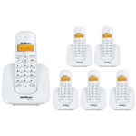 Ficha técnica e caractérísticas do produto Kit Telefone Sem Fio Ts 3110 com 5 Ramal Intelbras Branco