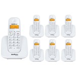 Ficha técnica e caractérísticas do produto Kit Telefone Sem Fio Ts 3110 com 6 Ramal Adicional TS 3111 Intelbras Branco Dect 6.0
