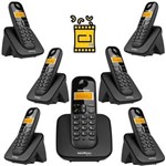Ficha técnica e caractérísticas do produto Kit Telefone Sem Fio TS 3110 com 6 Ramal Extensão