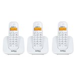 Ficha técnica e caractérísticas do produto Kit Telefone Sem Fio TS 3110 com 2 Ramal Adicional Intelbras Branco Dect 6.0 com Identificação de Chamadas.