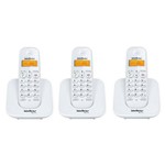 Ficha técnica e caractérísticas do produto Kit Telefone Sem Fio Ts 3110 com 2 Ramal Adicional Intelbras Branco Dect 6.0