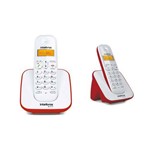 Ficha técnica e caractérísticas do produto Kit Telefone Sem Fio Ts 3110 com Ramal Adicional Intelbras Branco / Vermelho Dect 6.0
