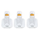 Ficha técnica e caractérísticas do produto Kit Telefone Sem Fio Ts 3110 com 2 Ramal Intelbras Branco