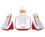 Ficha técnica e caractérísticas do produto Kit Telefone Sem Fio Ts 3110 com 2 Ramal Intelbras Vermelho