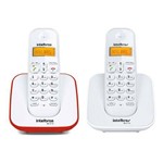 Ficha técnica e caractérísticas do produto Kit Telefone Sem Fio Ts 3110 + Ramal Intelbras Branco / Vermelho