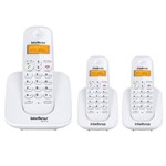 Ficha técnica e caractérísticas do produto Kit Telefone Sem Fio Ts 3110 + 2 Ramais Ts 3111 Branco Intelbras