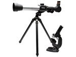 Kit Telescópio de Refração Zoom 20x 30x 40x - Lente 50mm com Tripé e Microscópio