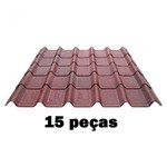 Ficha técnica e caractérísticas do produto Kit Telha Ecológica Onduline Onduvilla 1,06X0,40m Vermelha Mesclada-15 Peças