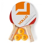 Ficha técnica e caractérísticas do produto Kit Tenis de Mesa Vollo com 2 Raquete e 3 Bolinhas VT610