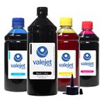 Ficha técnica e caractérísticas do produto Kit Tintas L365 Compatível Para Epson Bulk Ink Valejet Black 1 Litro Coloridas 500ml