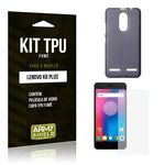 Ficha técnica e caractérísticas do produto Kit Tpu Fumê Lenovo K6 Plus Película de Vidro + Capa Tpu Fumê -Armyshield