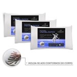 Ficha técnica e caractérísticas do produto Kit 3 Travesseiros Antialergico Viscoelastico Nasa - Branco
