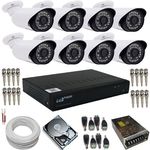 Ficha técnica e caractérísticas do produto Kit Vigilância Residencial E Comercial Com 8 Câmeras Ahd 1. 3 Mp + Dvr Luxvision Ecd All Hd