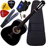 Ficha técnica e caractérísticas do produto Kit Violão Acústico Barato Corda Nylon Bk C/ Capa Acessórios - Queens