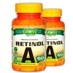 Ficha técnica e caractérísticas do produto Kit 2 Vitamina a Retinol 60 Cápsulas Unilife