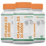 Ficha técnica e caractérísticas do produto Kit Vitamina D3 10.000Ui 60 Cápsulas 3 Unidades