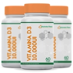 Ficha técnica e caractérísticas do produto Kit Vitamina D3 10.000UI 60 Cápsulas (3 unidades)