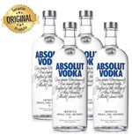 Kit Vodka Absolut Original 1l - 4 Unidades