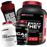 Kit Whey Protein 2kg + Bcaa + Creatina + Shaker Bodybuilders