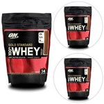 Ficha técnica e caractérísticas do produto Kit 3X 100% Whey Gold Standard 1 Lb - Optimum Nutrition - Chocolate