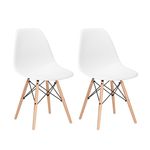 Ficha técnica e caractérísticas do produto Kit - 2 X Cadeiras Charles Eames Eiffel DSW - Branco - Madeira Clara