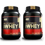 Ficha técnica e caractérísticas do produto Kit 2X Whey Gold Standard 907GR (1.8KG) - Optimum Nutrition Sabor: Baunilha