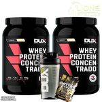 Ficha técnica e caractérísticas do produto Kit 2x Whey Protein Concentrado 900g - Dux Nutrition + Shaker + Dose De Suplemento
