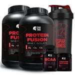 Ficha técnica e caractérísticas do produto Kit 2x Whey Protein Fusion + Bcaa + Creatina + Shaker