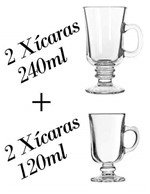 Ficha técnica e caractérísticas do produto Kit 2 Xícaras 120ml + 2 240ml Dolce Gusto - Caneca Capuccino