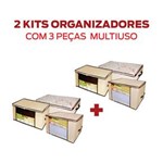 Ficha técnica e caractérísticas do produto 2 Kits Organizadores Multiuso com 6 Peças Marfim